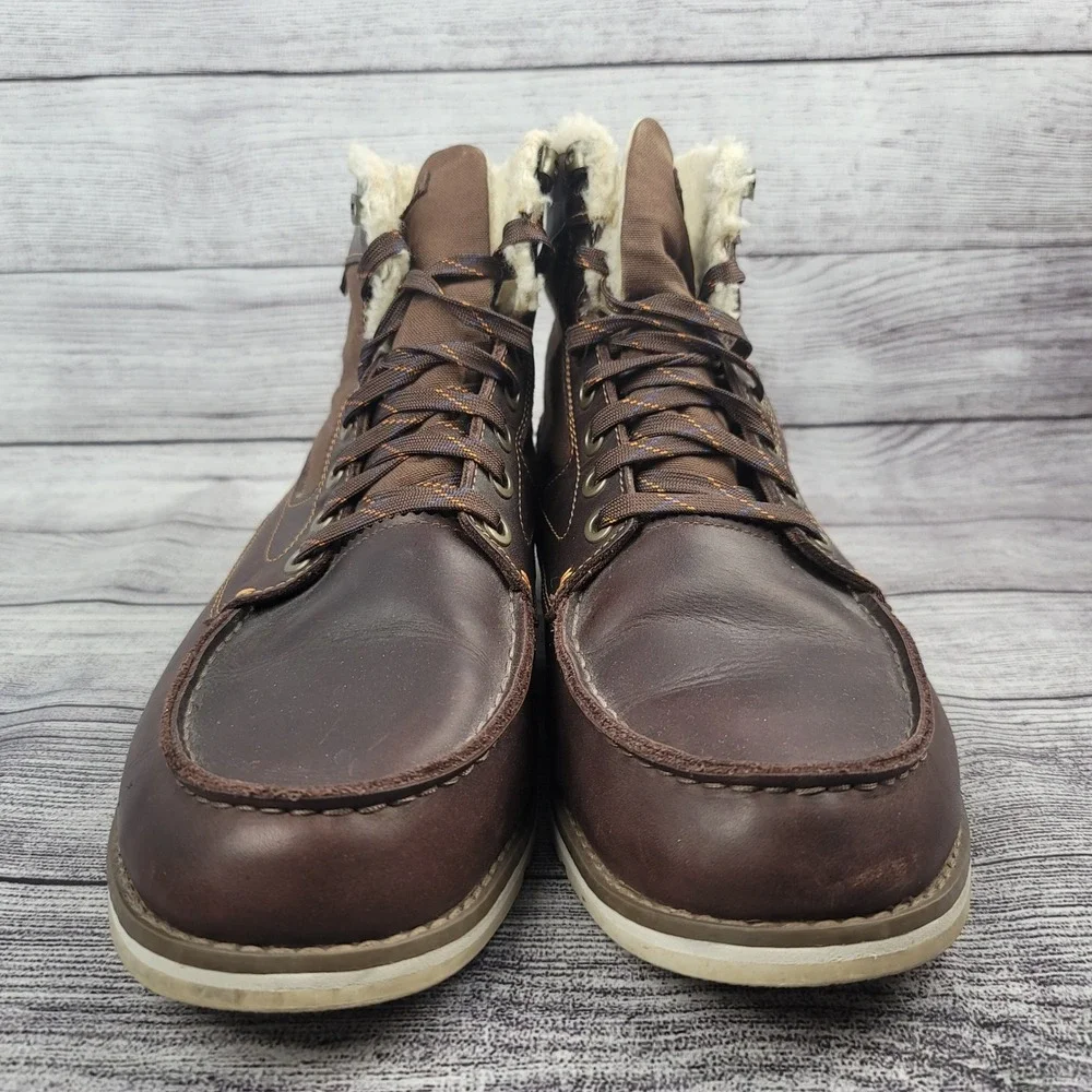 Tretorn Gore-Tex Brown Leather Faux Fur Lined Vibram Winter Boots Mens 11.5